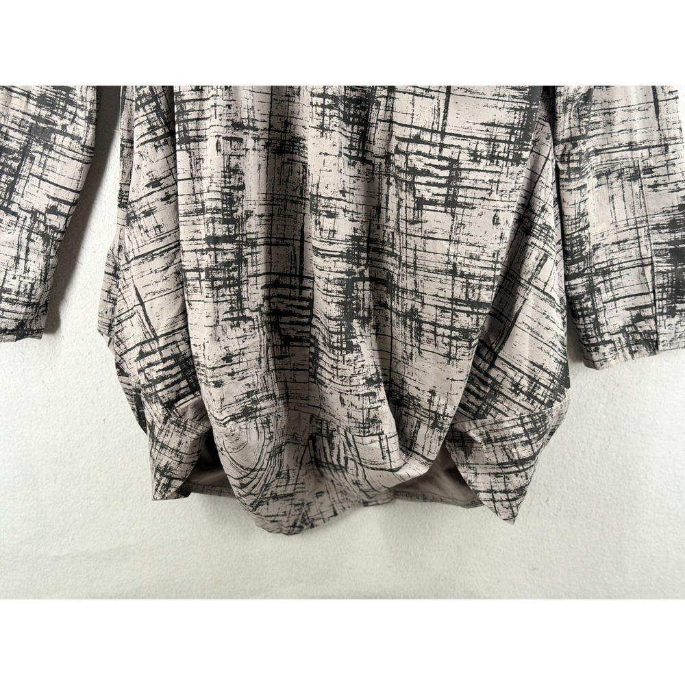 Comfy USA Shirt Women L Tunic Top Black Gray Art To Wear Lagenlook Abstract - Picture 4 of 12